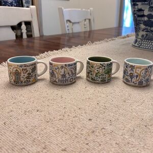 Disney 50th Anniversary Starbucks Been There Miniature Mug Set - All 4 parks!!!